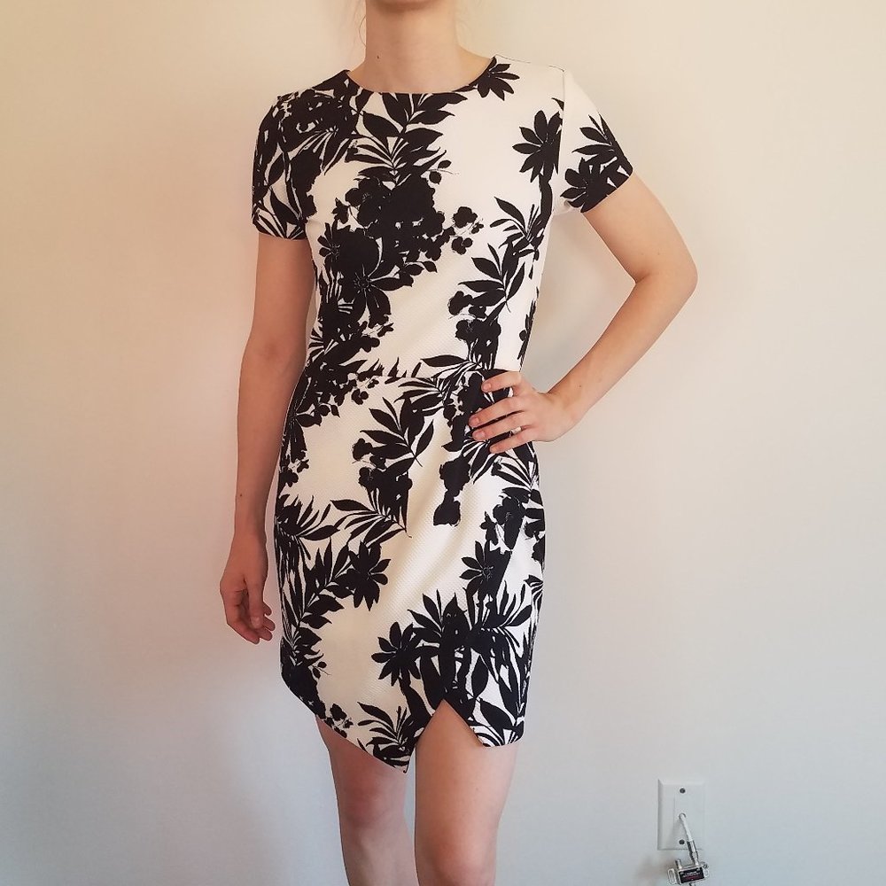 NEW Black and White Floral Dress NWOT